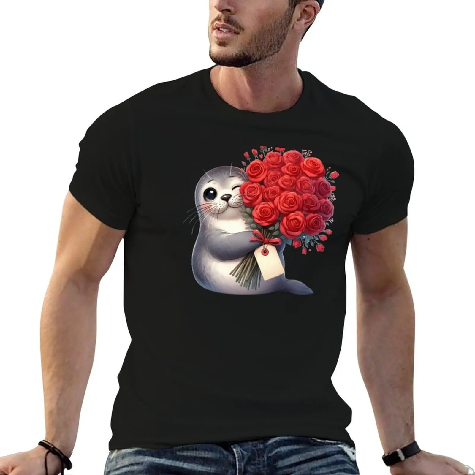 Cute Otter's loving expression! T-Shirt man graphic t shirt printed t shirts for man man t shirt luxury T-shirt