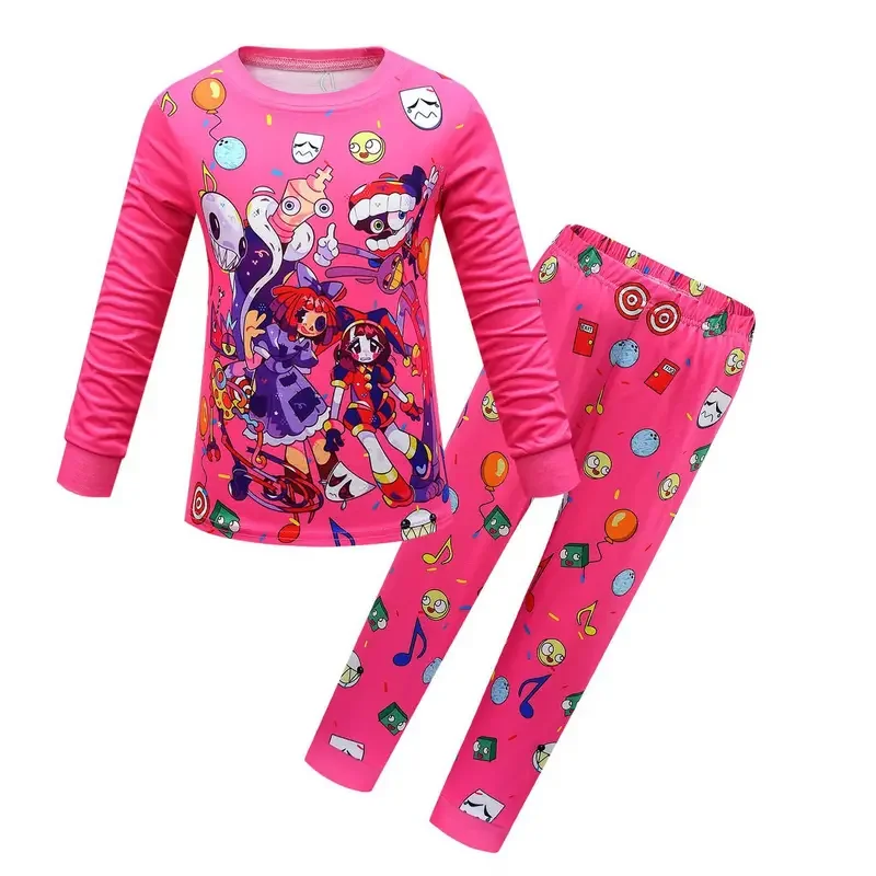 Kids Clothing Sets for Girls Movie The Amazing Digital Circus Cosplay Costume Cartoon Long Sleeve Pajamas Children Nightwear