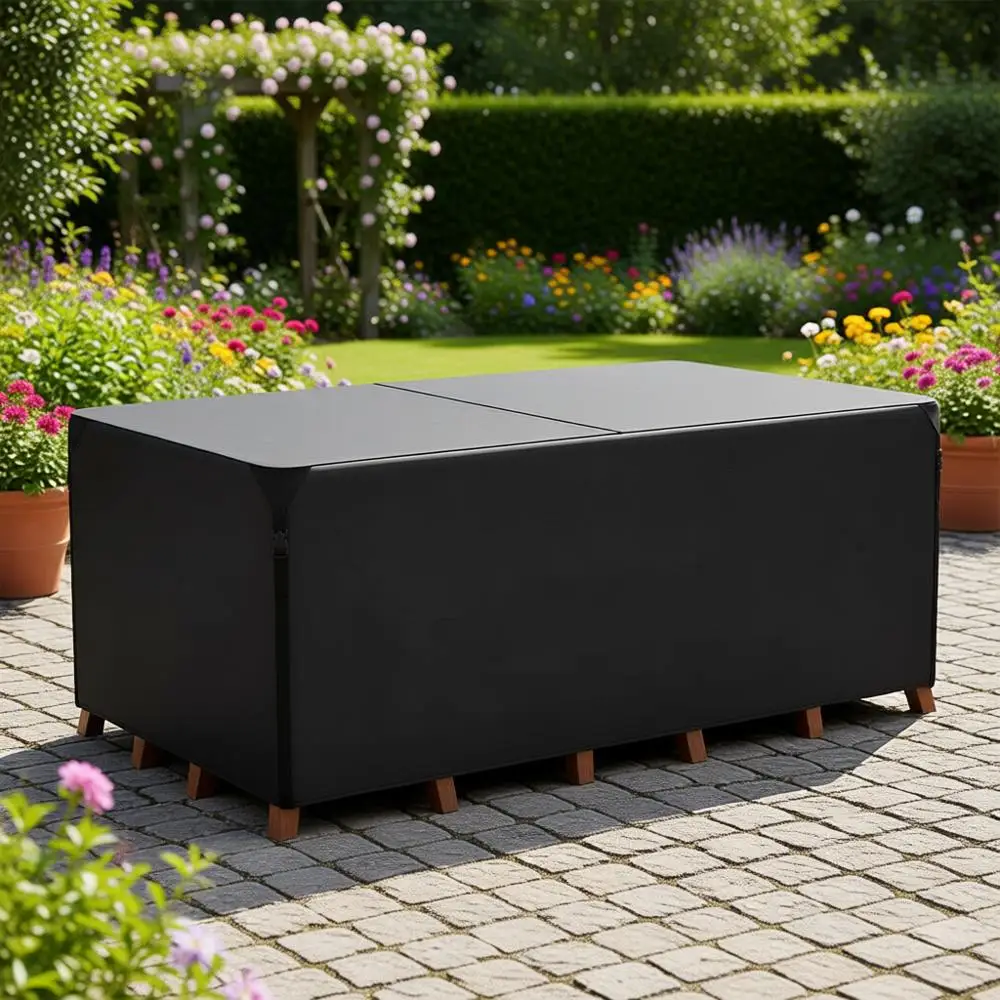 

Durable 600D Outdoor Patio Furniture Cover, Water-Resistant & Heavy Duty, Large Lawn Sofa Set Cover or Dining Table and Chair Co