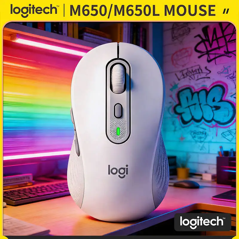 

Logitech M650/M650L Wireless Ergonomic Mouse - Soft Thumb Rest, 90% Reduced Click Noise, 4000 DPI, 24-Month Battery Life