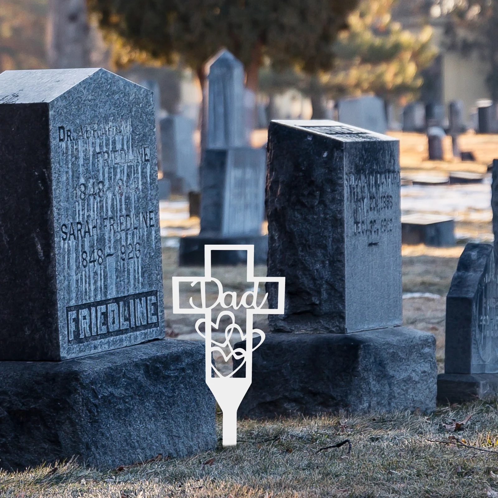 

Cemetery Decorative Piles Outdoor Yard Sculpture Ground Stake Durable Cross Lawn Ornaments Inserted Display Stable