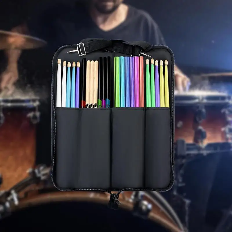 

Drumstick Strap Bag Large Capacity Drum Stick Oxford Storage Bag Musical Education Entertainment Drum Stick Organizer For