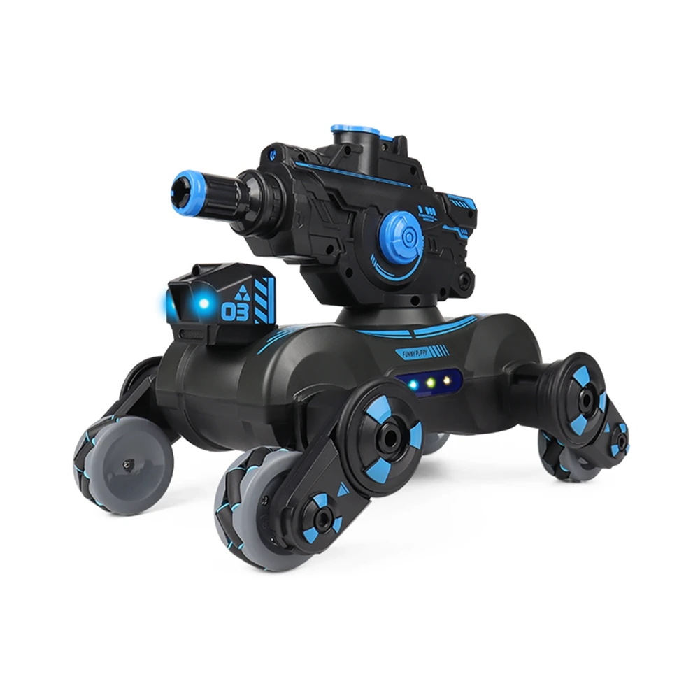 WOTT-RC Auto Palla d'Acqua Robot Cane Spray Musica Luce Telecomando Rilevamento Gesto 2.4G 360 Rotante Tiro