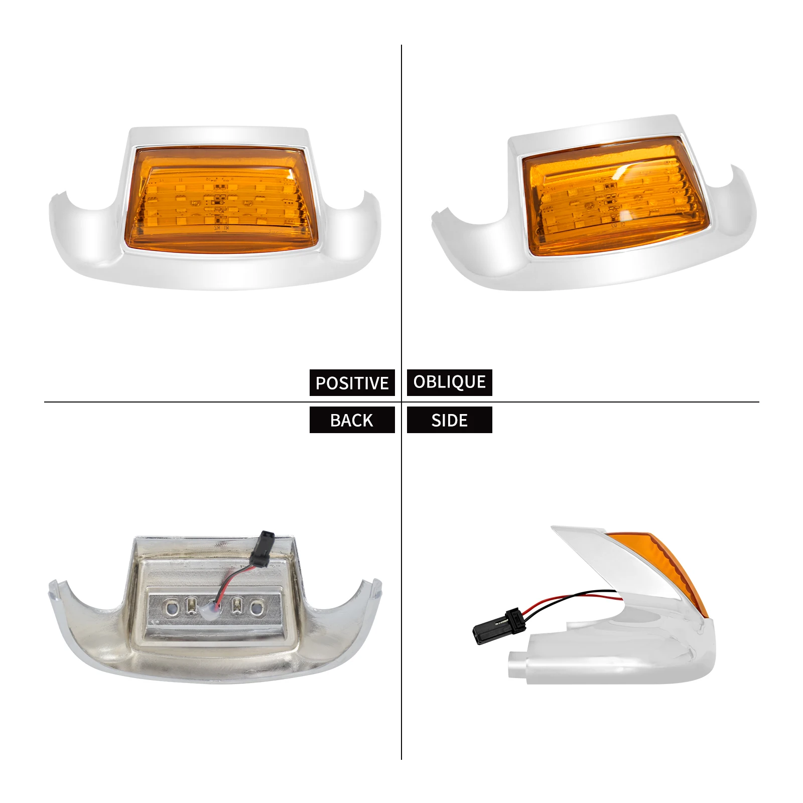 Motorcycle Front Rear Fender Tip LED Light Edge Lamp Smoke Amber Red For Harley Touring Road King Electra Glide Heritage Softail view 2
