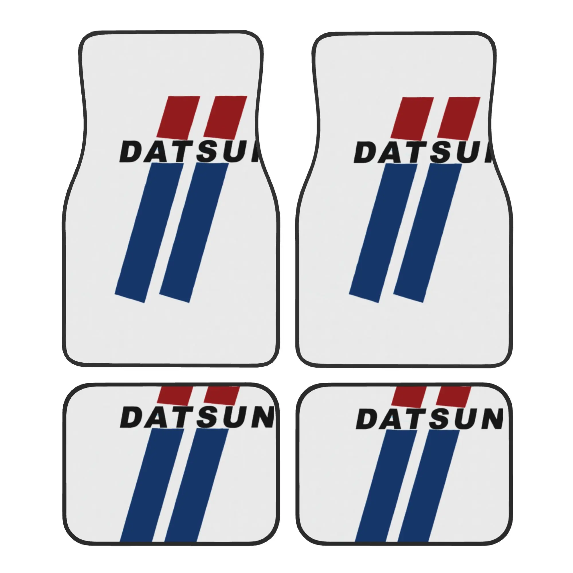 Datsuns Racing Car Car Floor Mats of 4 Pieces Crystal Velvet Non-Slip Carpets Rugs  Universal Car Front Rear Carpets Foot Mats