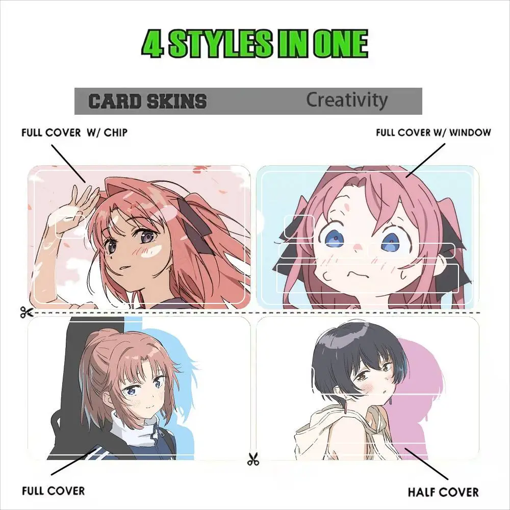 Botan Kamiina Fully Blossoms When Drunk   Sticker Film Tape Skin for Credit Card Debit Card Cartoon Waterproof Stickers