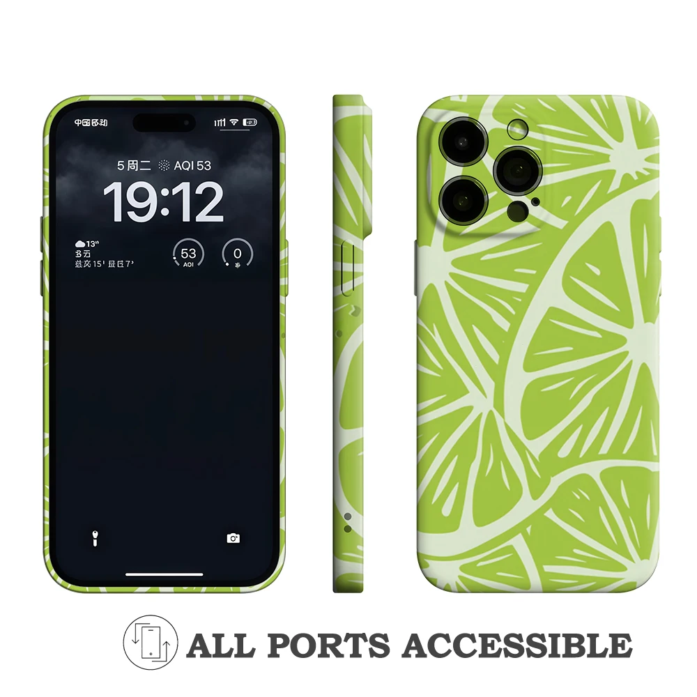 Чехол для телефона Lime Slices IPhone 17 Must-Haves для iPhone 17, 16, 15, 14, 13, жесткий однослойный прочный чехол HD