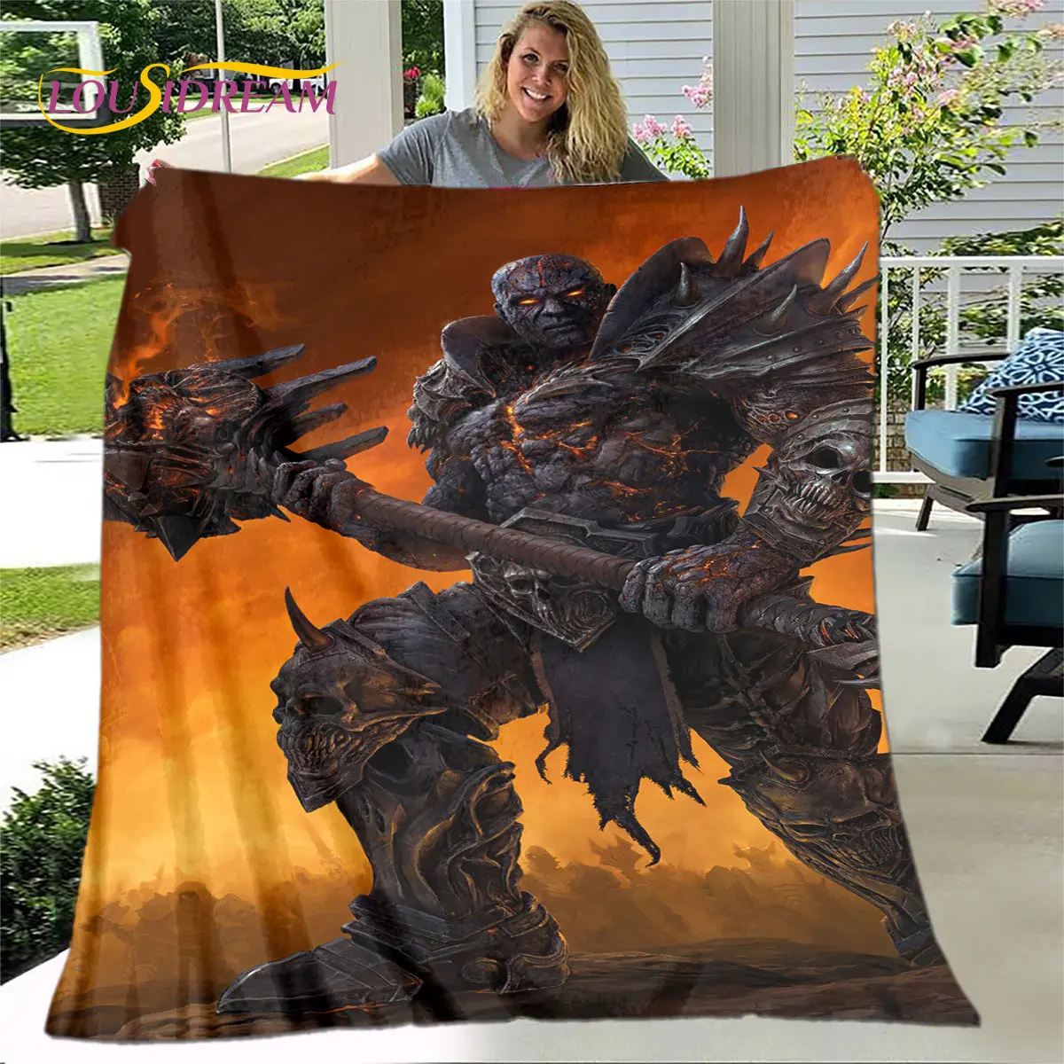 World of Warcraft, WOW Game Gamer Soft Plush Blanket,Flannel Blanket Throw Blanket for Living Room Bedroom Bed Sofa Picnic Cover