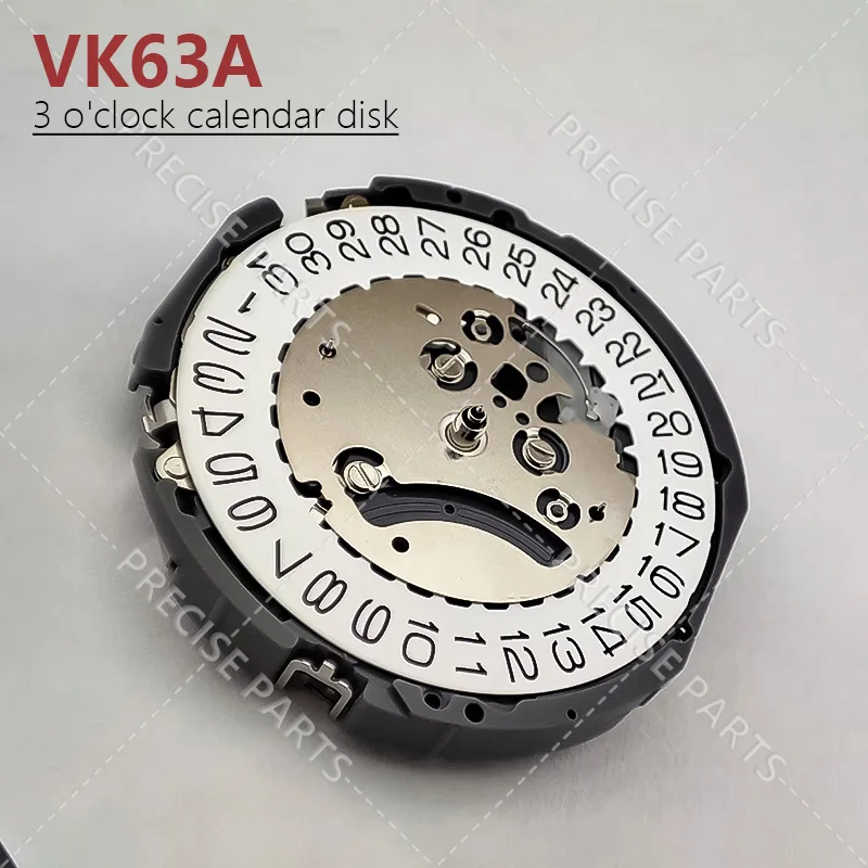 TMI Movement VK63 Automatic Three Hand Three Eye Date Small Chronograph, Brand New Japanese Quartz Movement VK63a