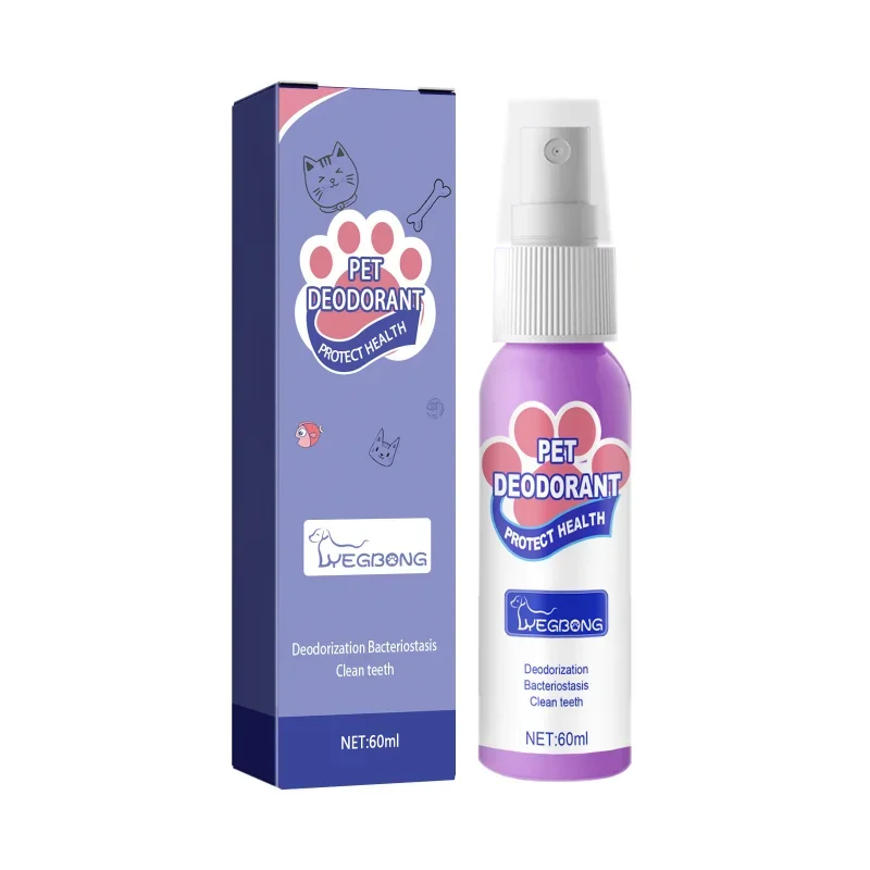 Bad breath spray for dogs, fresh breath for cats, mouth cleaning, pet deodorization and odor removal