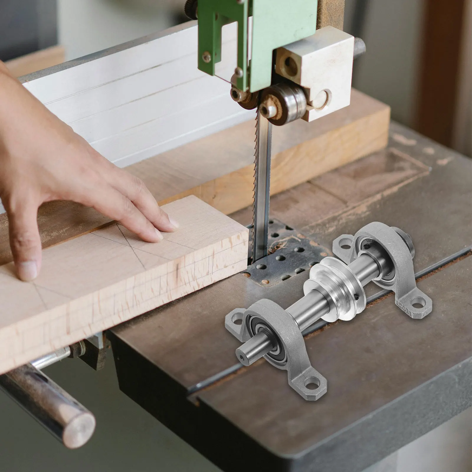 

Steel Spindle Assembly Bearing Seat DIY Woodworking Tools Lathe Chuck Rotary Cutting Machine Compact Portable Spindle Assembly