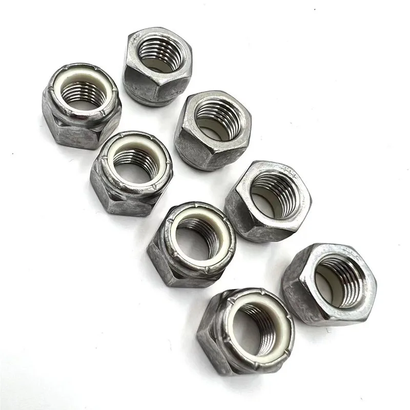 UNF 10# 1/4 5/16 3/8 7/16 1/2 304 A2-70 Stainless Steel UK US Fine Thread Hex Nylon Insert Lock Nut Self-locking Nylock Locknut