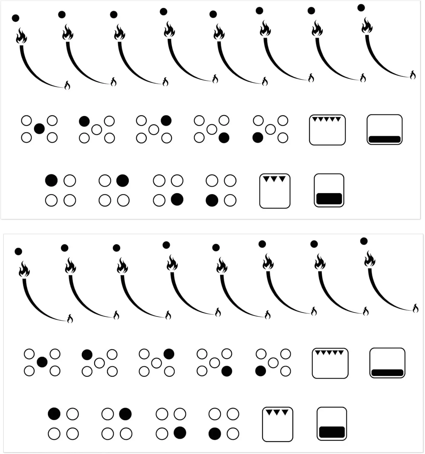 

Flame Indicating Stickers Flame Indicators Ring Stove Labels Replacement Adhesive Knob Symbols for Bumper Markings 2Pcs