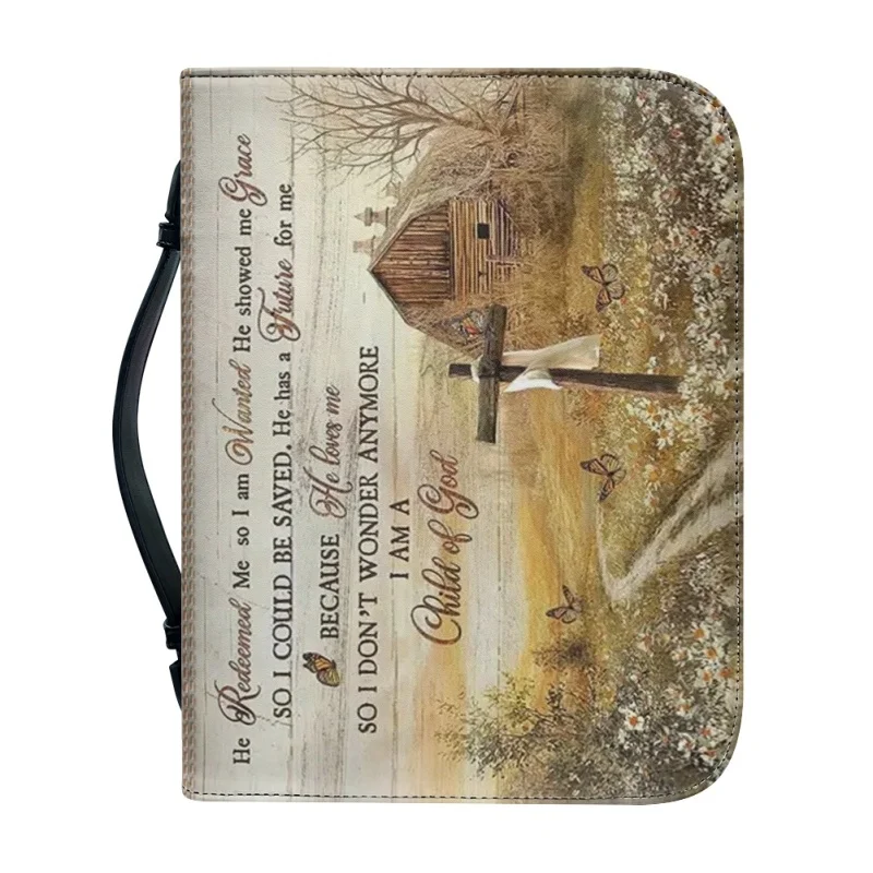 My The God of Manucure Cross Garden Bible Cover pour femme, étui de rangement imprimé pour femme, sacs à main personnalisés, chrétien