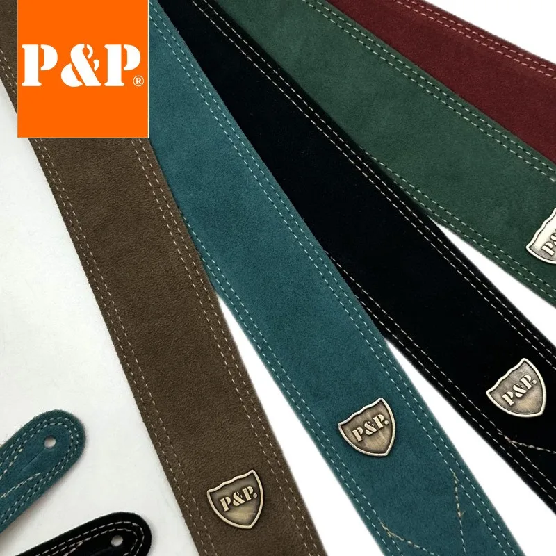 Guitar Strap Leather Folk Factory Frosted Leather Retro Red Retro Green Retro Blue Coffee Black