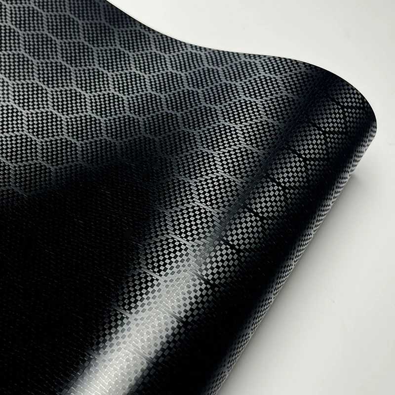 PET Liner Black Hex Carbon Honeycomb Carbon Metallic Vinyl Wrap Film mit Air Release selbstklebend DIY Auto Motorrad Fahrrad
