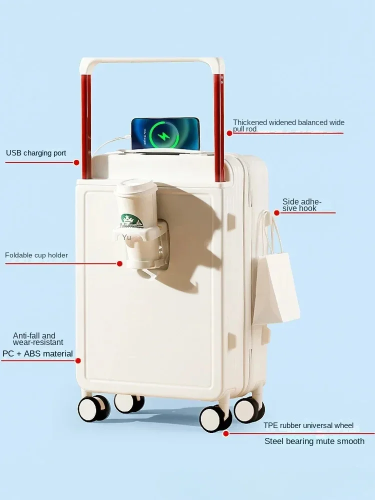 New Draw-Bar Luggage Wide Carry-On Suitcase Good-Looking Silent Wheel Password Suitcase 20-Inch Suitcase