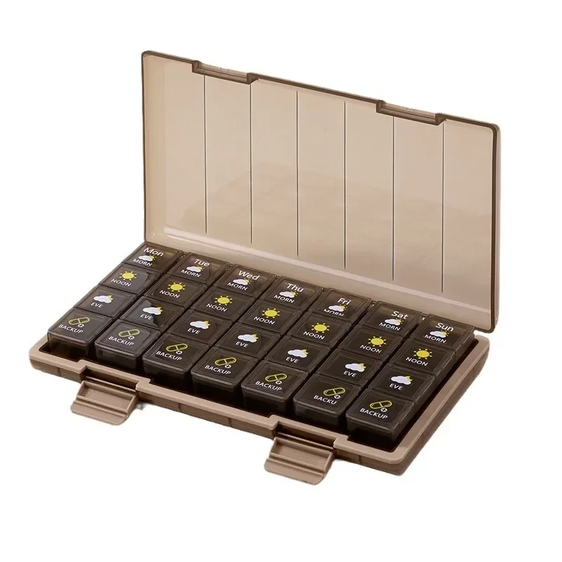 

21/28Grid коробка для таблеток большой емкости для хранения лекарств коробка для таблеток еженедельный органайзер для витаминов влагостойкий
