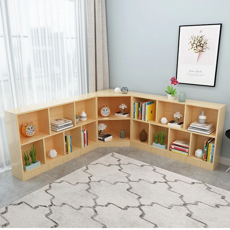 

Книжная полка из сосны, угловая детская полка для хранения, простой детский сад