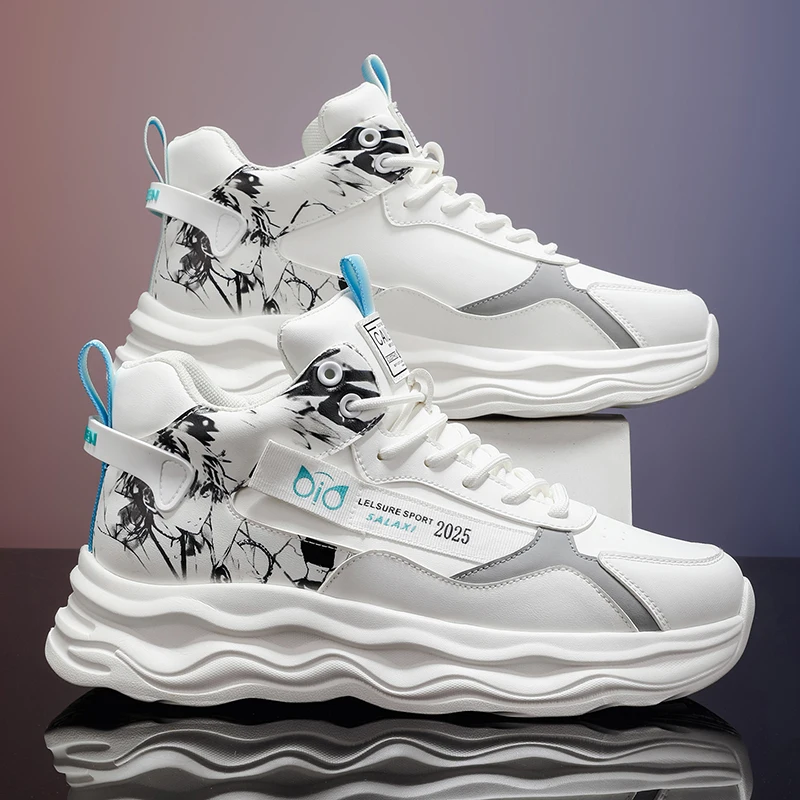 

2026, мужская обувь, кроссовки, модные дышащие кроссовки на платформе, сетчатая спортивная легкая мужская повседневная вулканизированная мужская обувь унисекс