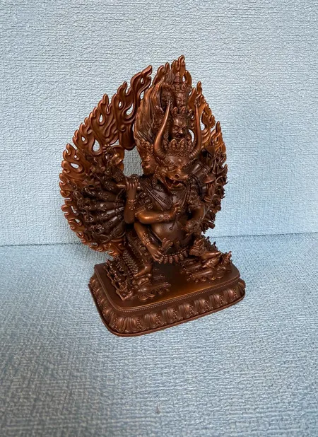 15CM Tibet Shakya Lineage Yamantaka Protector Copper Statue