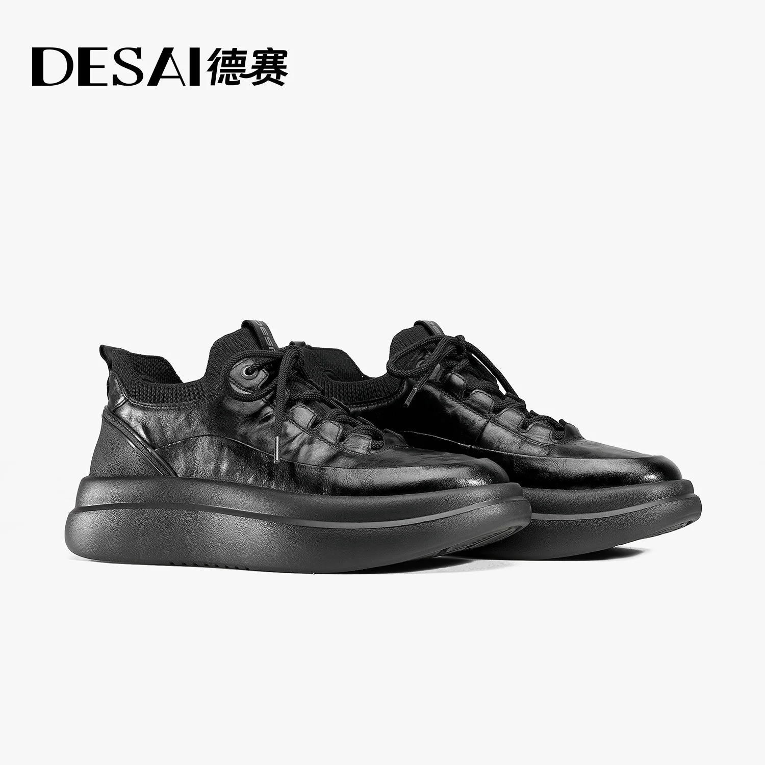 

DESAI Leather retro business commuting casual men's shoes versatile soft soled sports shoes