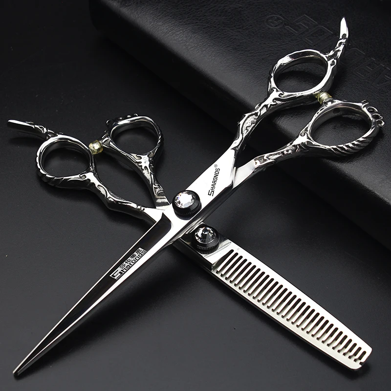 Barber scissors hairstylist special 7 inch 6 inch high-grade hairdressing scissors tool set hair salon special hair cutting tool