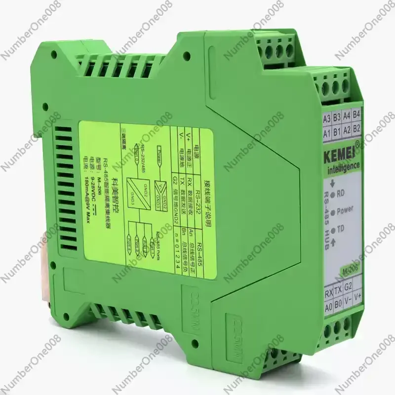 

Концентратор RS485 на 4 порта, преобразователь RS232/RS485 с фотоэлектрической изоляцией, 1-4 канала, M-206