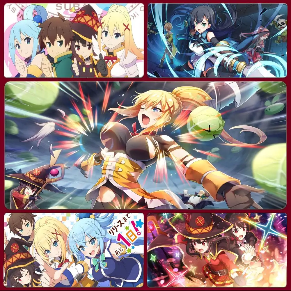 

Funny Fantasy Anime K-Konosuba Mouse Pad Large Gaming Mousepad with Stitched Edges Thickened Desk Mat PC