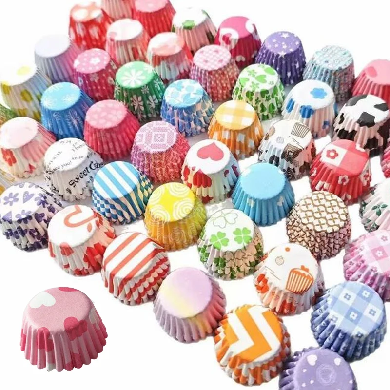200Pcs/500Pcs/1000Pcs Color Random Mini Cake Paper Liners, 0.98inch Baking Liners, Unfolded Size 6cm, Baking Utensils, Ideal Kitchen Accessories, Essential Baking Supplies