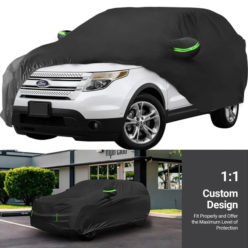

Автомобильный чехол, совместимый с Ford Explore 2011-2024, ветрозащитный, всепогодный, водонепроницаемый, для защиты от солнца, дождя, УФ-пыли и снега, уличный чехол