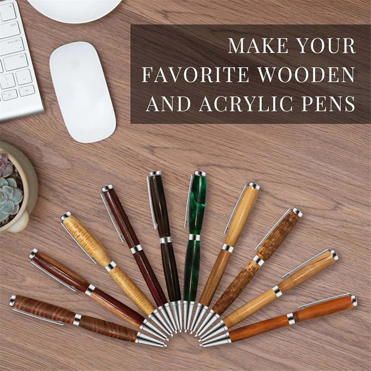 

AA98 48 шт., набор деревянных ручек Twist, 7 мм, набор тонких ручек, набор поворотных ручек со сменным токарным станком, изготовление медных ручек своими руками, офисные принадлежности B