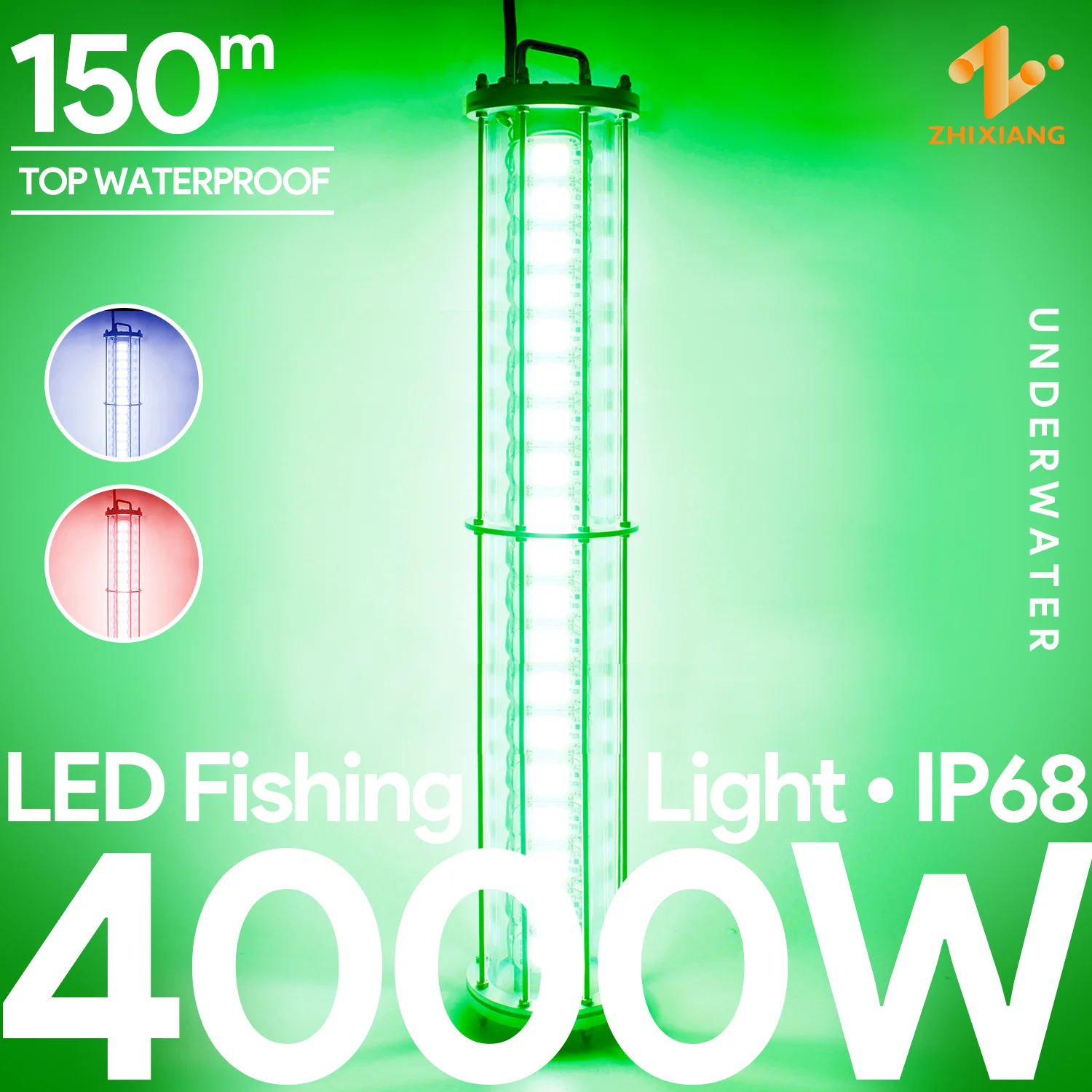 Imagem -04 - Luz de Pesca Noturna Subaquática Led Luz Verde ca 220v 800w 1600w 2000w 3000w 4000w 5000w