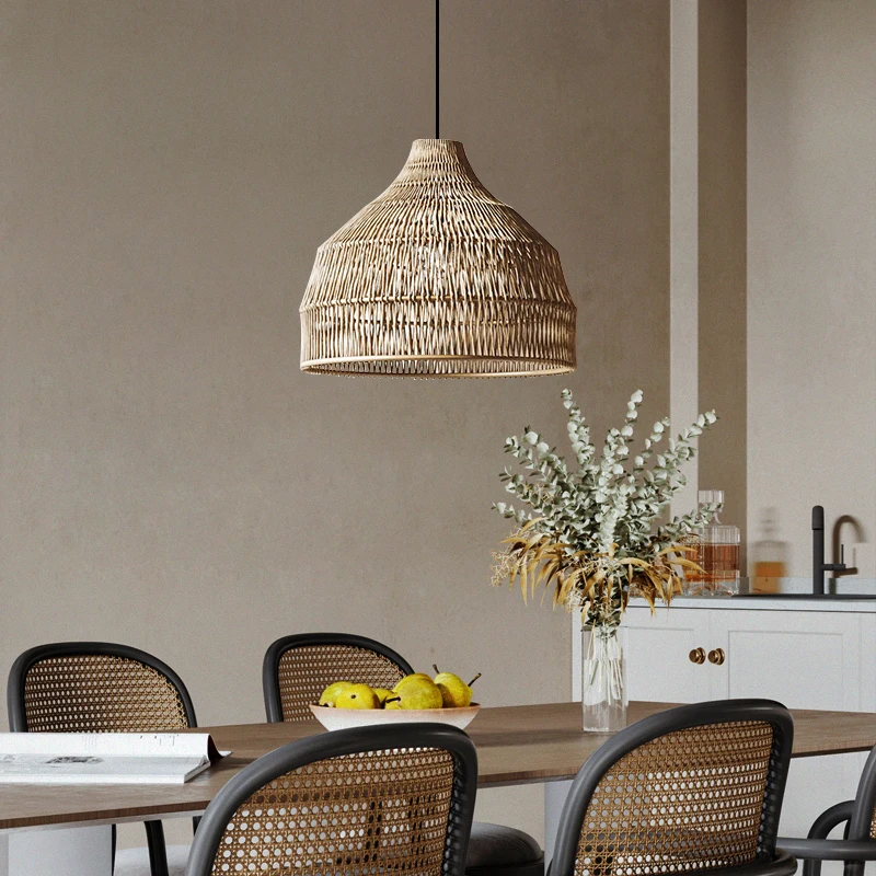 

Vine Woven Pendant Lamp Restaurant Retro Homestay Vine Art Lamp Japanese Restaurant Grass Hat Lamp Bamboo Art Bamboo Woven Lamp