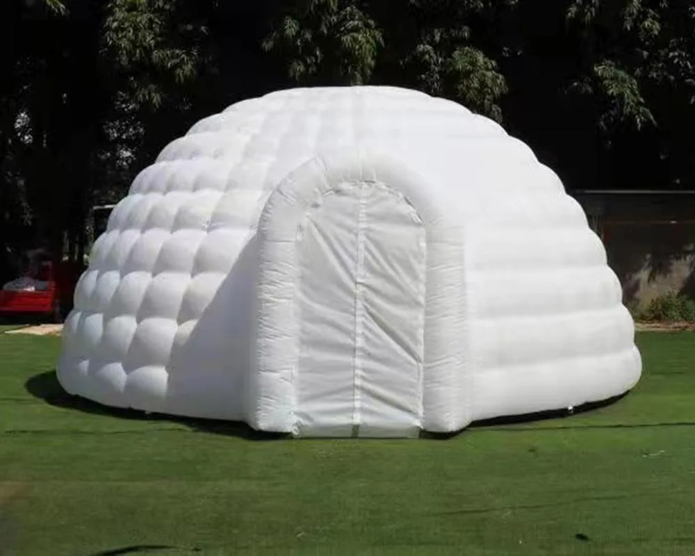 wholesale Portable LED Inflatable Igloo Dome Tent Inflatable Marquee Canopy Shelter with Air Blowerfor Exhibition Camping Party