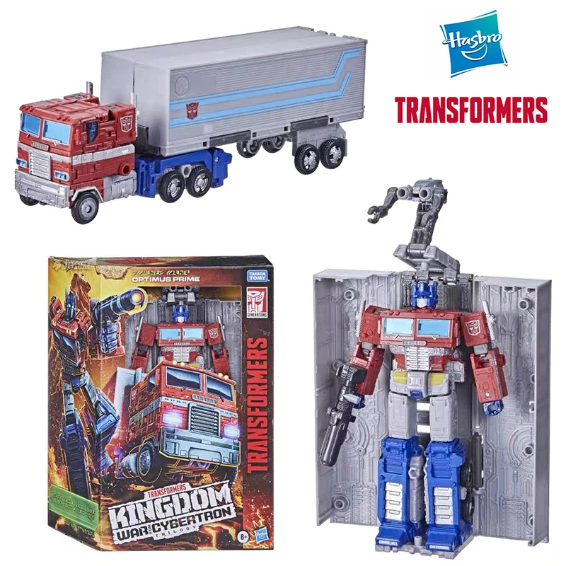 Hasbro Transformers Kingdom WFC Optimus Prime 20 cm Leader Class Anime Original Actionfigur Modell Spielzeug Geburtstagsgeschenk Sammlung