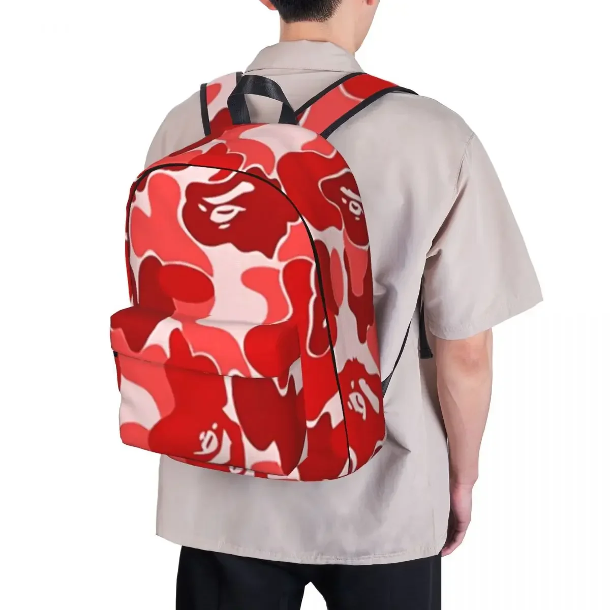 Red Hypebeast Luxury Stylish Camouflage Woman Backpacks Boys Bookbag Fashion Children School Bags Laptop Rucksack Shoulder Bag