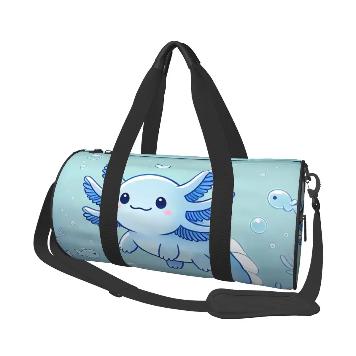 

Blue Axolotl Large Duffle Gym Bag Multi-Functional Duffle Travel Bags Handbags Fitness bag