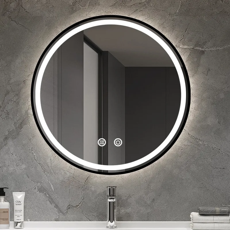 DSA bathroom mirror wall-mounted touch screen intelligent anti-fog mirror bathroom bathroom  round luminous mirror