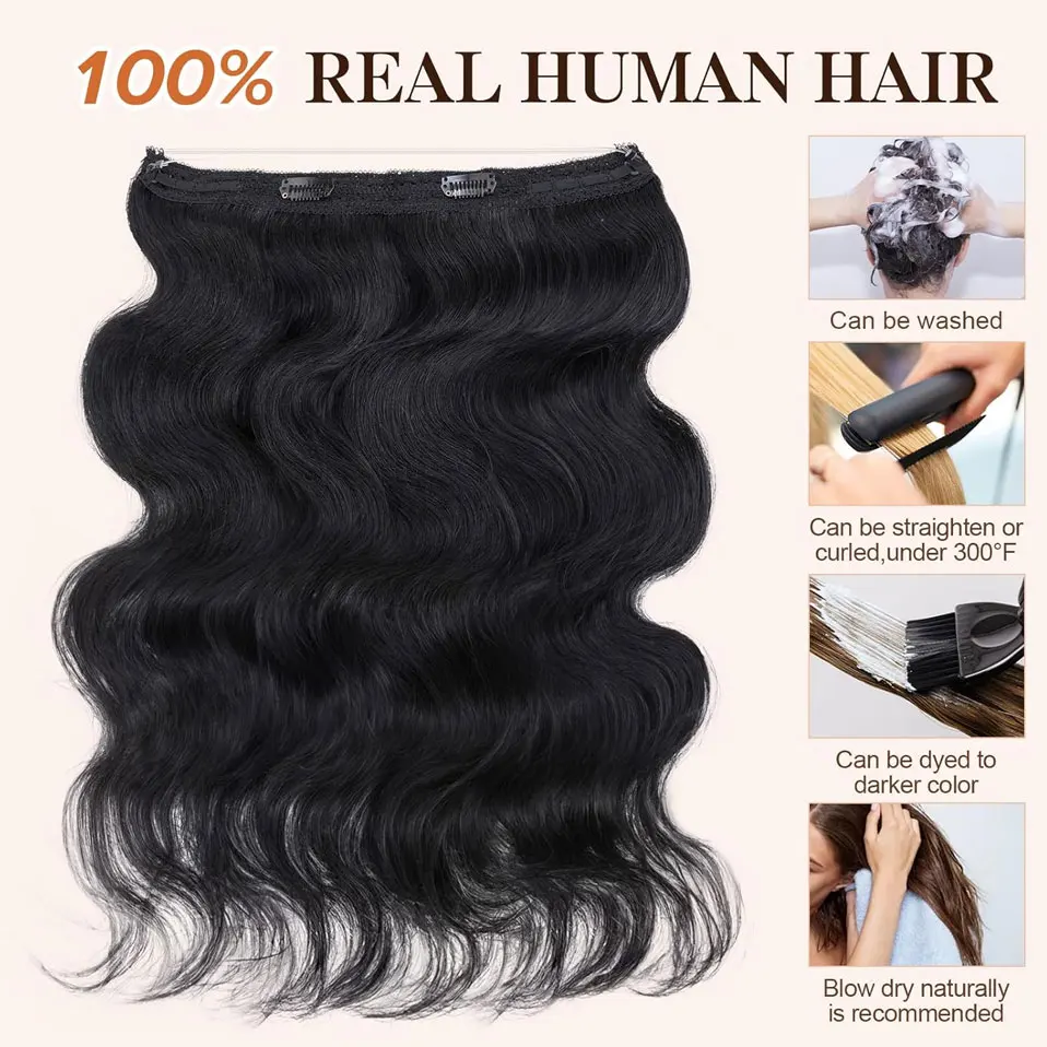 S-noilite Wire In Human Hair Extensions Волнистые регулируемые проволочные наращивания волос Светлые блики Шиньон Невидимая рыбная леска