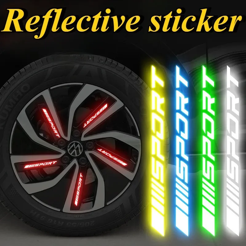 

Reflective Decorative Sticker for Car,bicycle,Electric Vehicle Wheelbrow Protection Sticker Night Driving Safety Warning Sticker