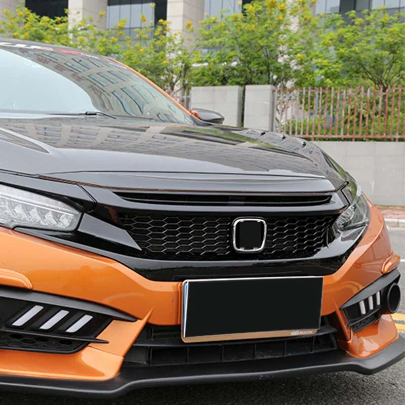Wholesale Glossy Black Front Grill for hon-da for civ-ic 2016-2020 Sport Style Front Bumper Hood Grille Replacement 10th Gen i