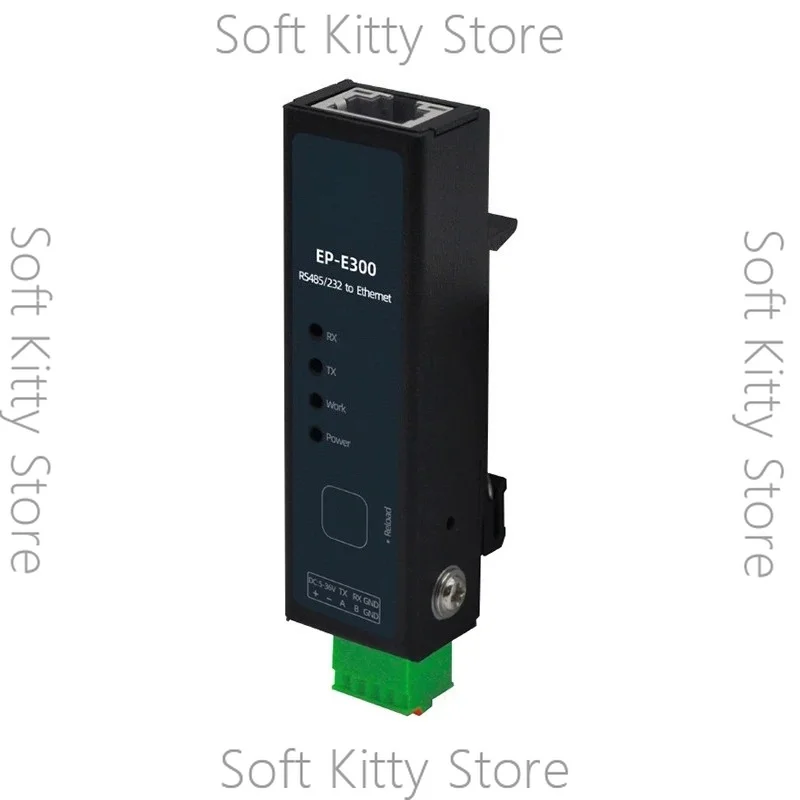 485 Serial Port Server to Network Port Module Transparent Transmission RS485/RS232/TTL Modbus Gateway Rail E300
