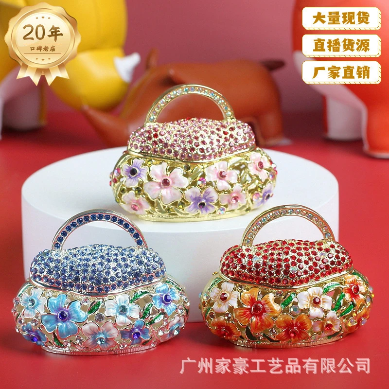 Metal-style jewelry box, handicrafts, home decoration, flower basket, ornaments, gifts