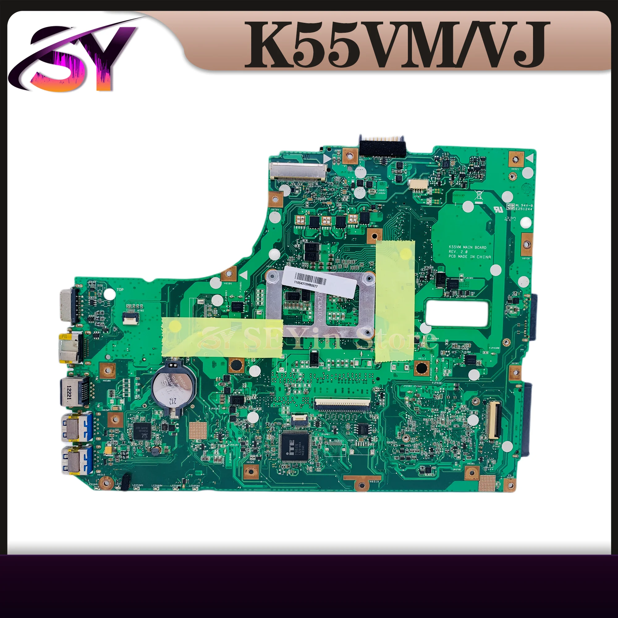K55VM Laptop Motherboard Für ASUS K55VM K55VJ K55V R500V Notebook Mainboard REV: 2,0/2,1/2,2/2,3 HAUPTPLATINE TEST OK