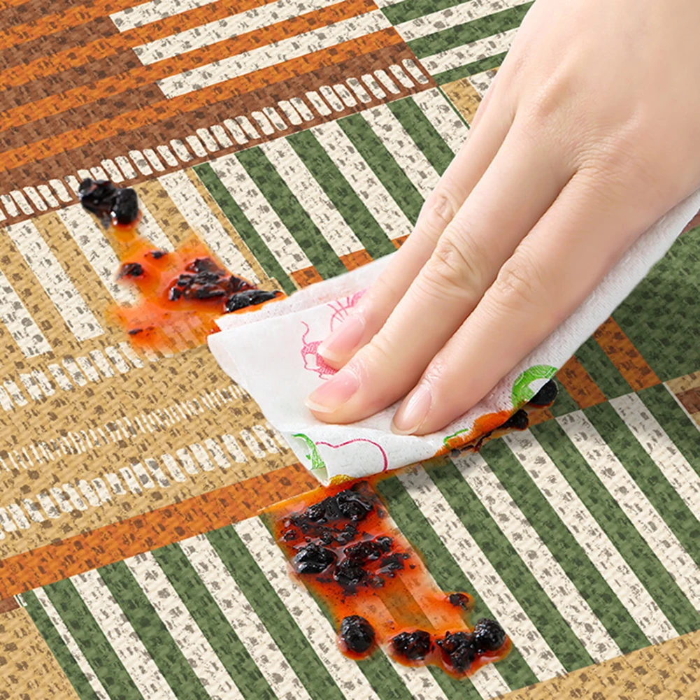 Тяжелая, устойчивая к морщинам скатерть из ПВХ 32x48 дюймов, подходит для обеденных и праздничных столов, можно стирать в машине и долговечность