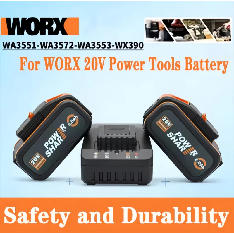 

Genuine Original Haute capacité batterie 20V 8.0Ah lithium Worx pack compatible WX176 WX550 WX386 WXino3 WXgain WX800 WU268