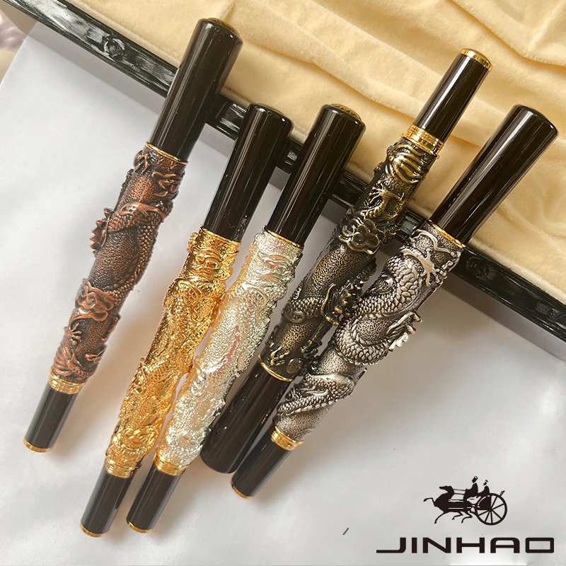 1 PCS Jinhao High-grade Exquisite Oriental Dragon Embossed Relief Gift Beauty Calligraphy Fountain Pen