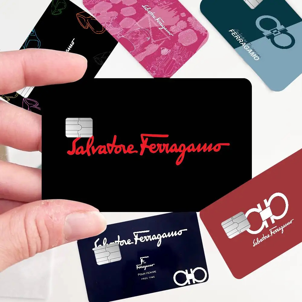 S-Salvatore F-Ferragamo Game Film Cover Sticker Case For Small Chip Credit Debit Card Front Side