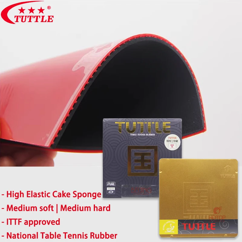 TUTTL National Table Tennis Rubber Sheet Pimples-in Extra Sticky Ping Pong Rubber with High Elastic Cake Sponge ITTF Approved